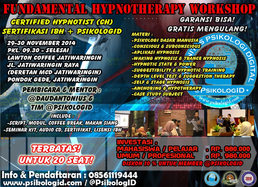 Workshop Hipnoterapi - Jakarta