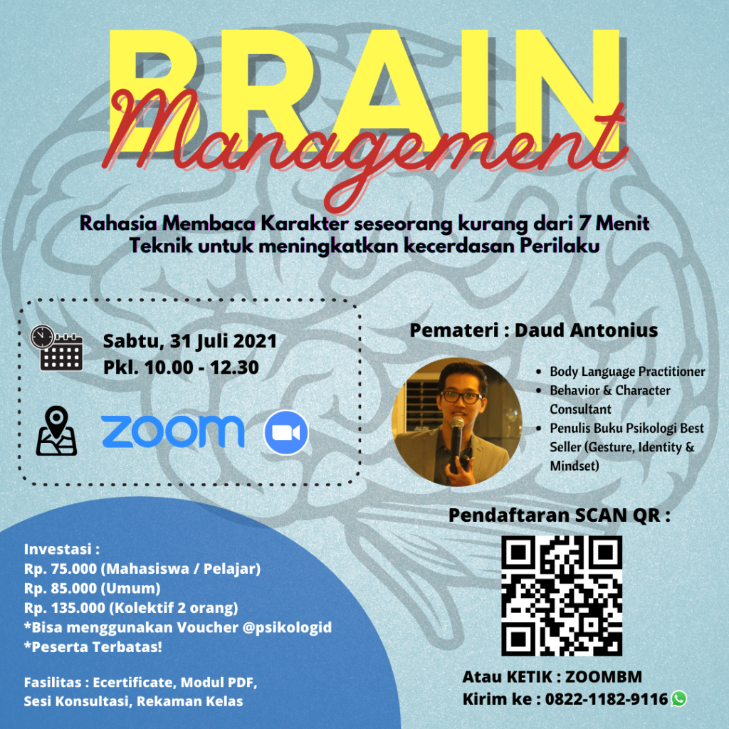 Kelas Zoom Psikologi : Brain Management