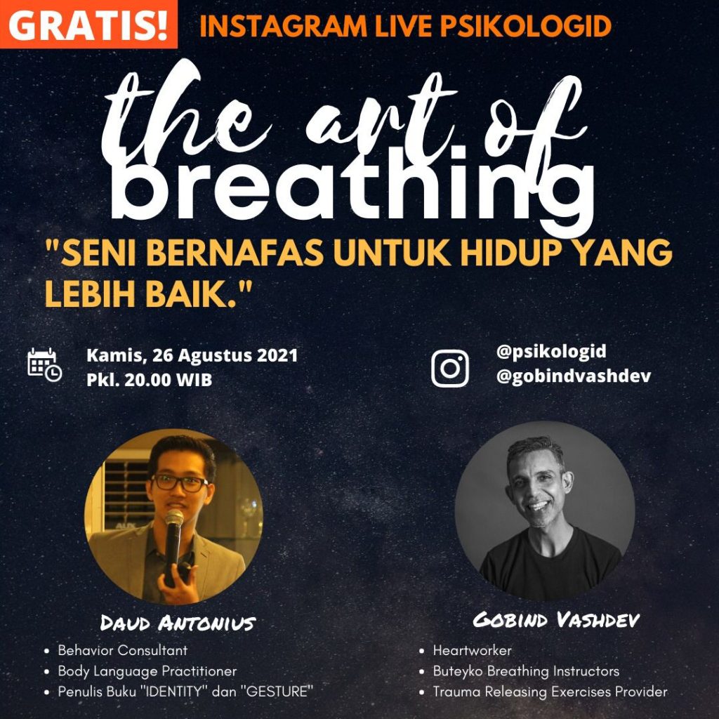Live Instagram : The Art of Breathing - Seni bernafas untuk hidup yang lebih baik.
